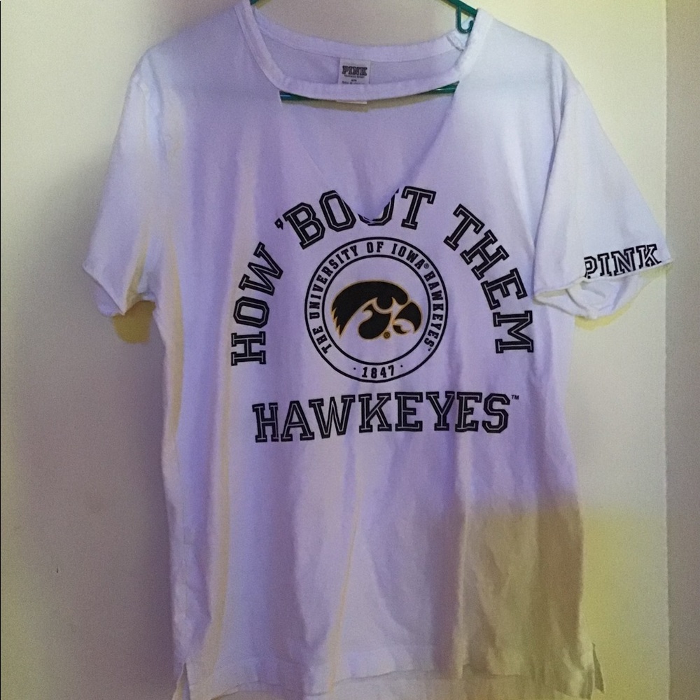 VS Pink Iowa Hawkeyes cut out t-shirt